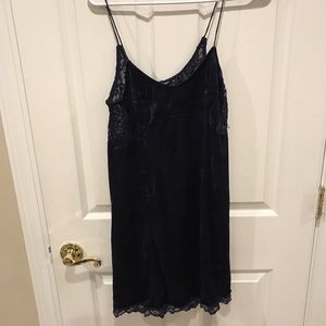 Velvet navy blue free people dress